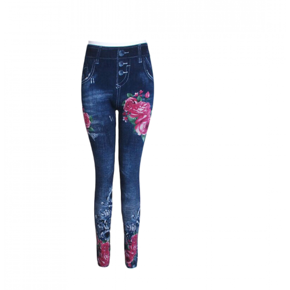 Women'S Slim Jeans 4 Pcs Floral Print Leggings Skinny Stretchy Pants Bodycon Jeggings, 11502